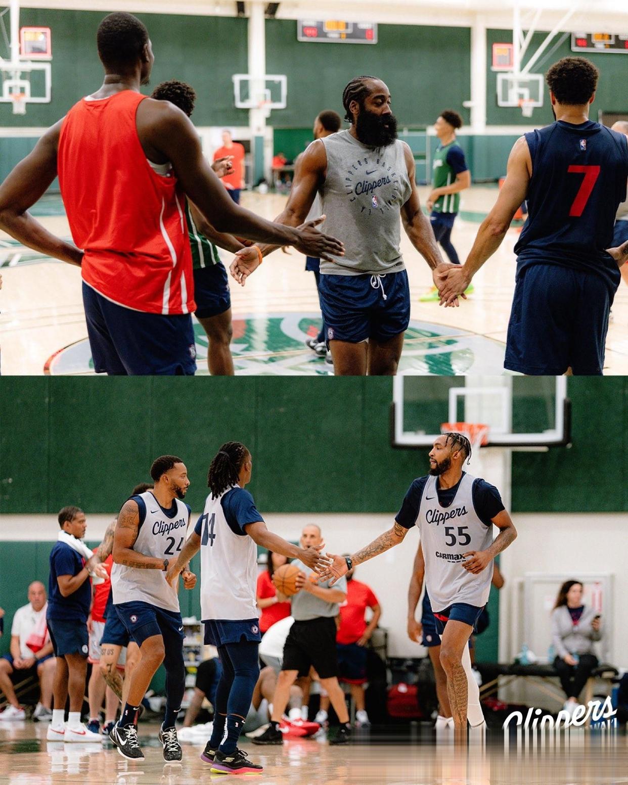 洛杉矶快船队球员集体训练备战，冲刺季后赛的简单介绍